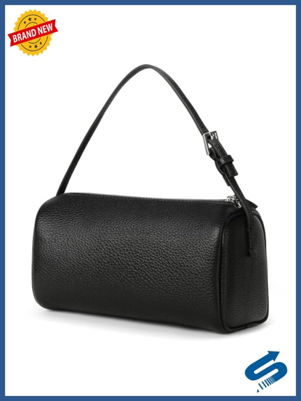 Vegan Leather Mini Crossbody Purse with Adjustable Strap Hobo Bag Barrel Shape